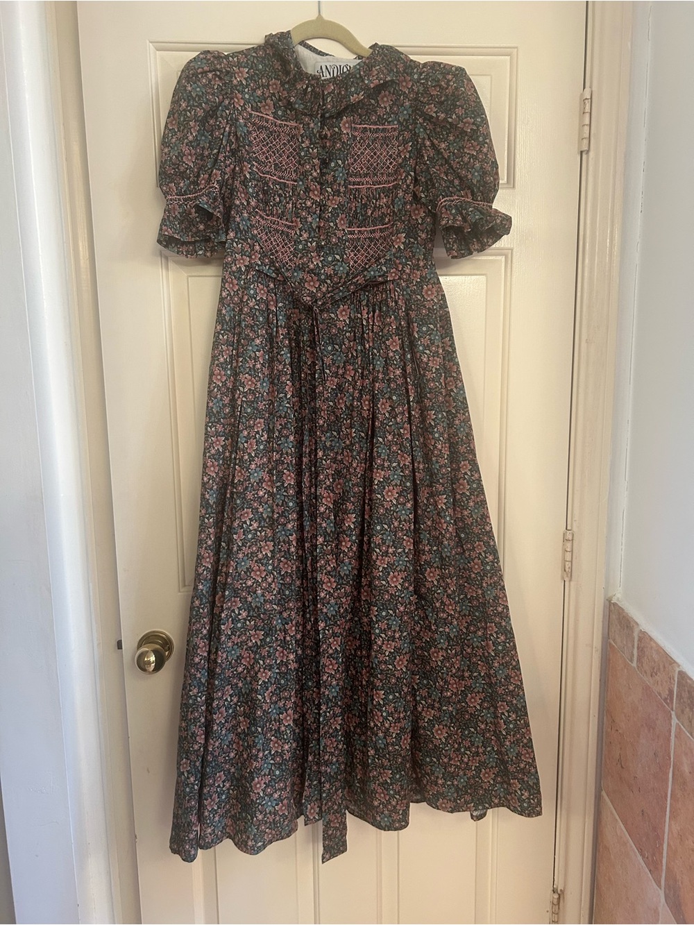 Andion Gabrielle Dress Pink And Blue Floral Size Small